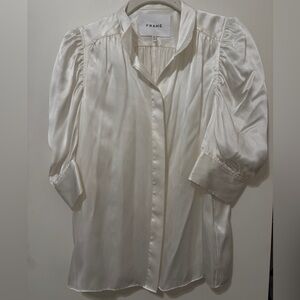 NEVER WORN! Frame Denim Women's Cream Satin Blouse